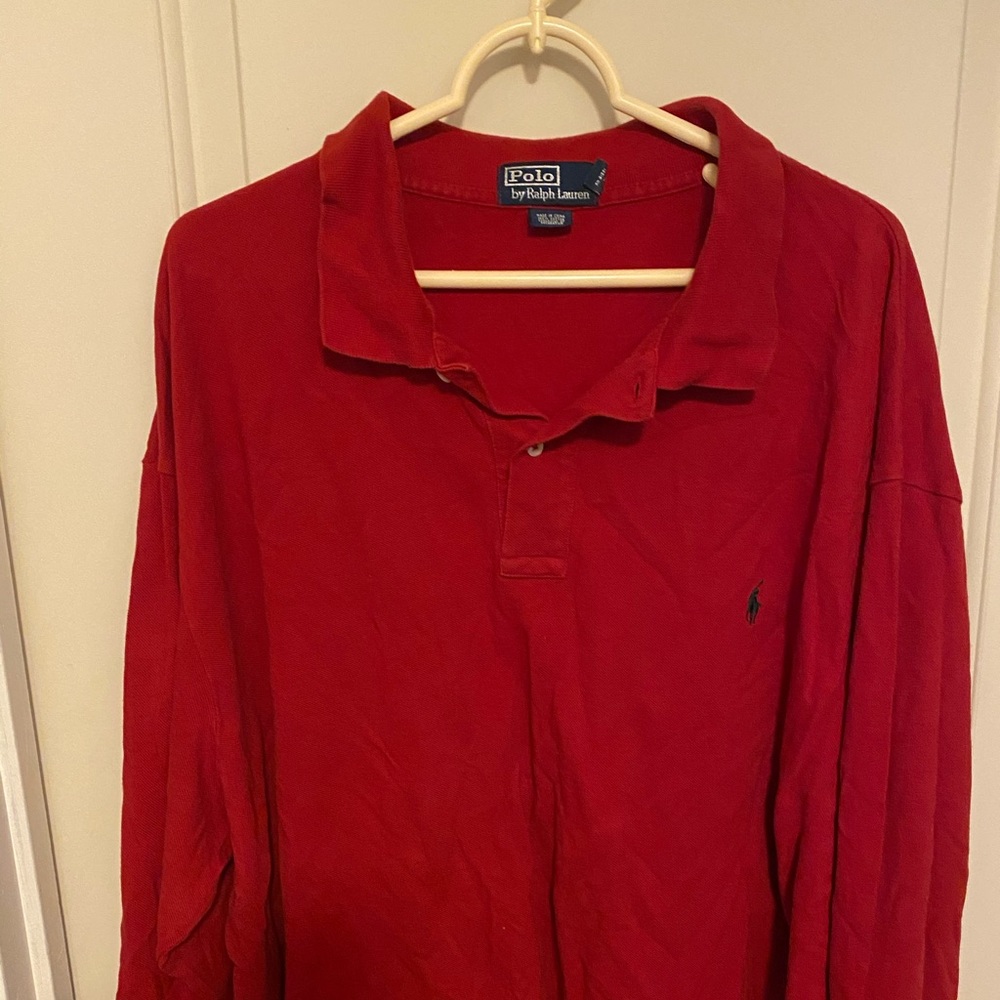 Red Long sleeve polo